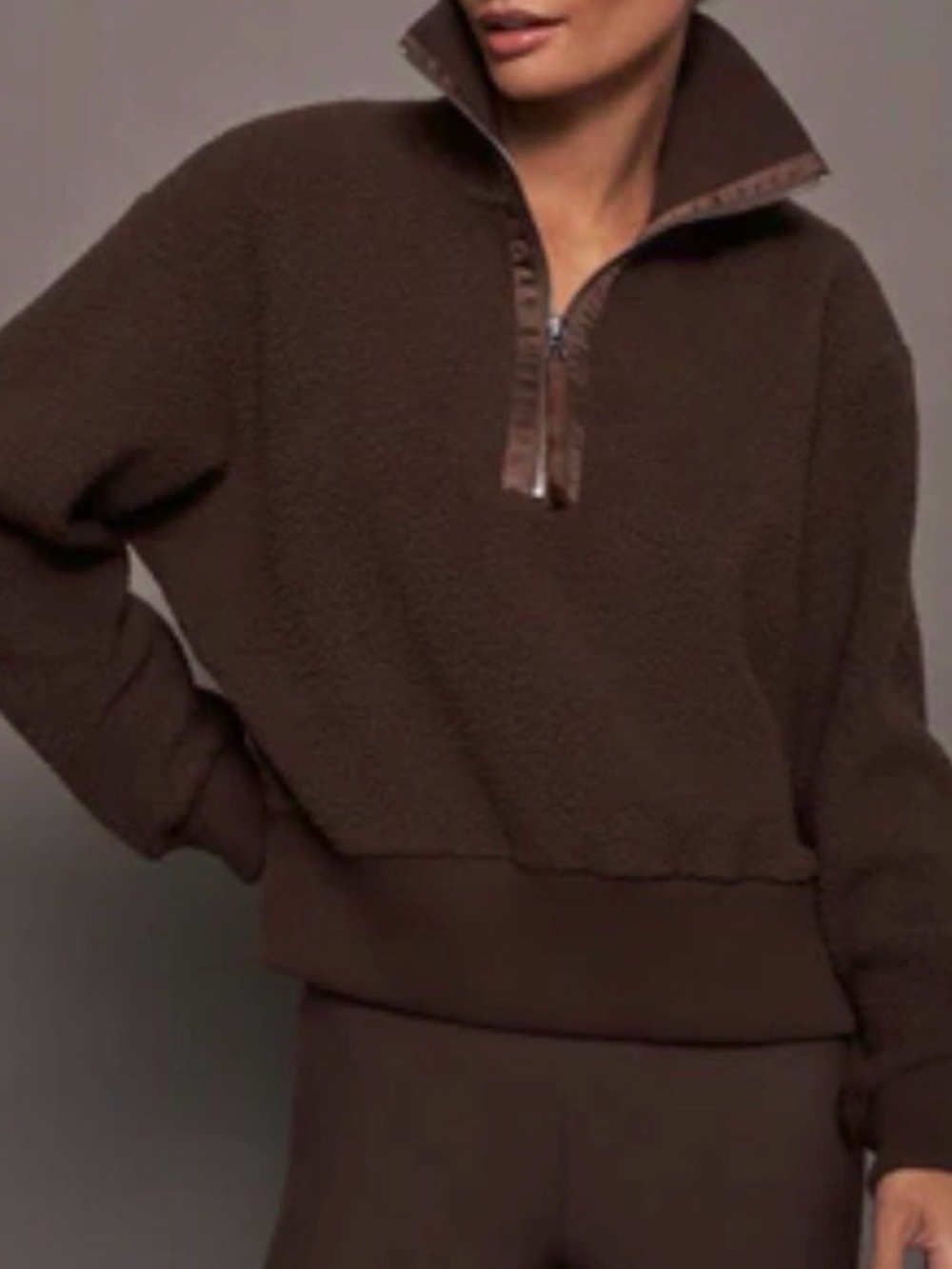 Varley Roselle Half Zip - Dark Truffle